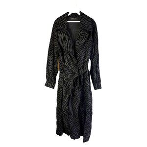 Mycra Pac Tour Black Velour Nylon Belted Rain Trench Coat Vamp